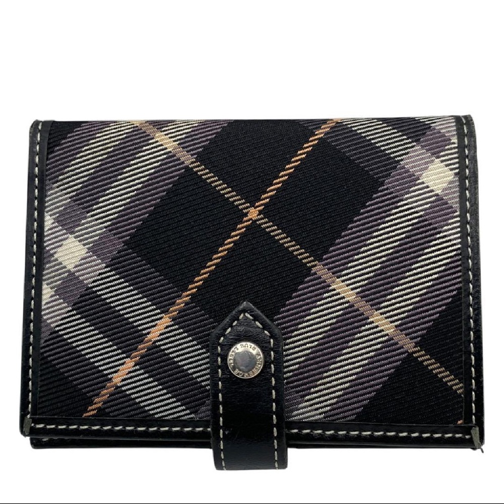 Burberry Blue Label Black Nova Check Leather Trim Wallet - Picture 2 of 9